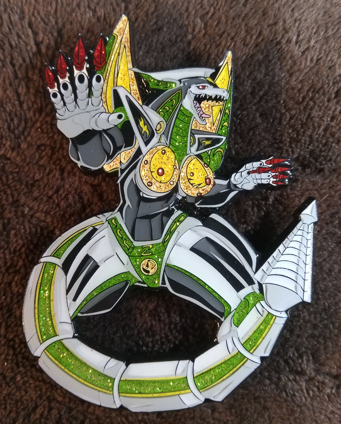 Green Dino Waifu Zord Enamel Pin