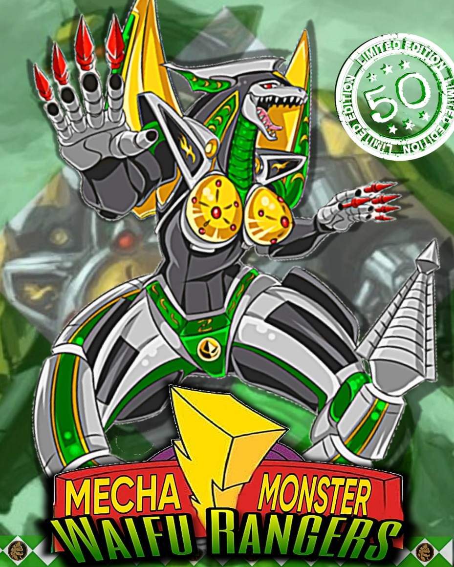 Green Dino Waifu Zord Enamel Pin